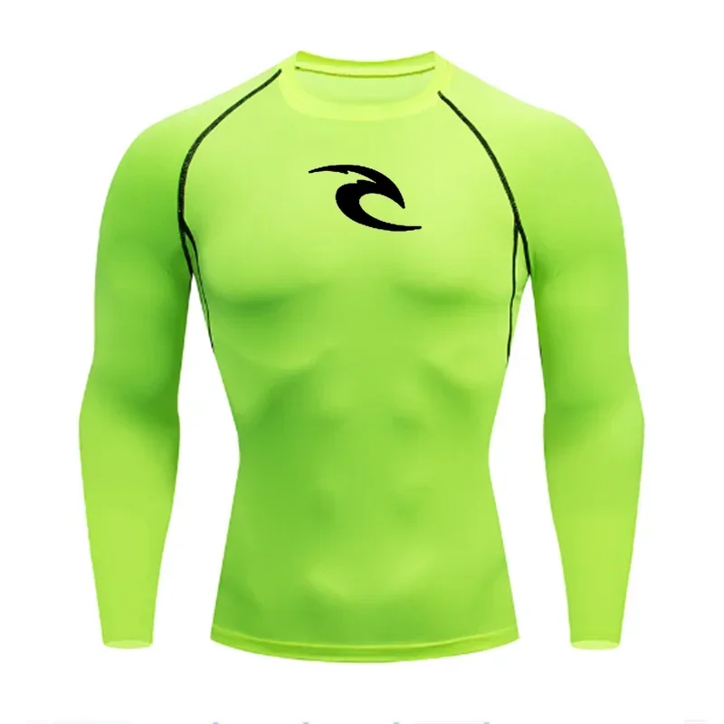 Men's Boxing Training Bottoming Long-sleeved Compression Shirt Outdoor Running Breathable Quick-drying Elastic T-shirt S-3XL