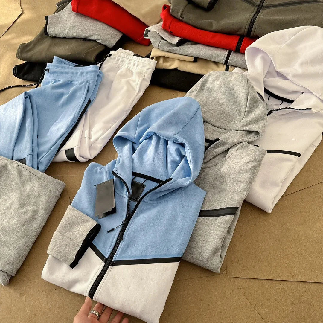 Casual Sportswear Set for Men with Hood Side Zipper Hot Sale Of The Season Style Comfortable Streetwear Chinese Brand AE Stock O