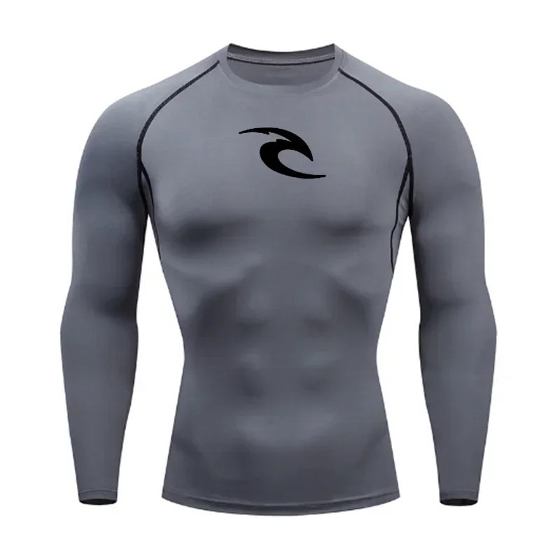 Men's Boxing Training Bottoming Long-sleeved Compression Shirt Outdoor Running Breathable Quick-drying Elastic T-shirt S-3XL