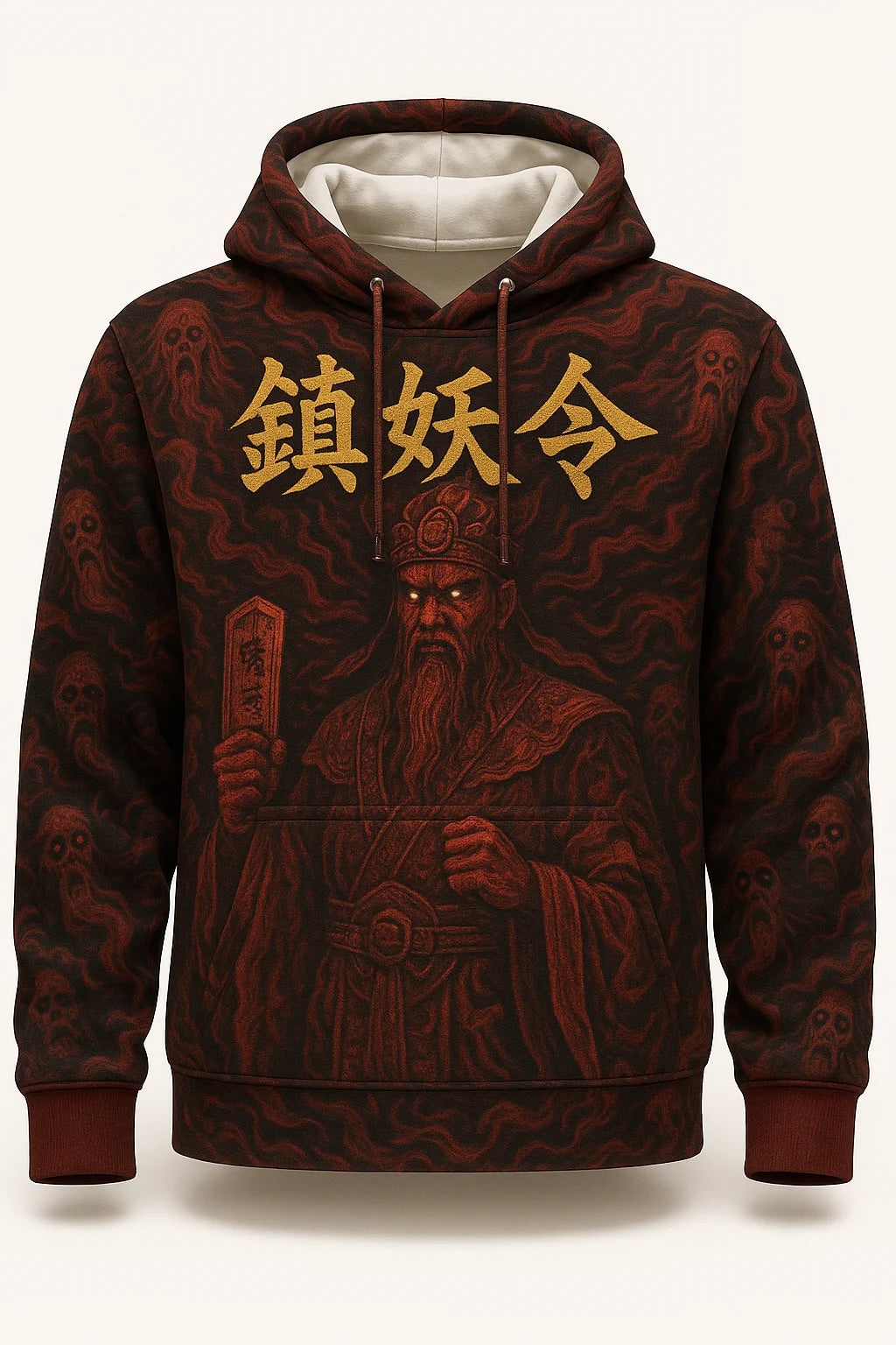 New 3D Printed Chinese Element Style Horror Printed Pattern Casual Hoodie Trendy Cool Top Pullover For Men And Women To Wear
