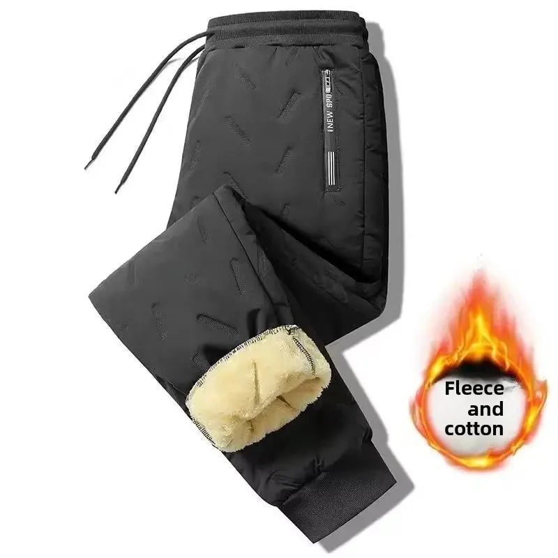 Lamb Velvet Fleece Lined Thickened Men's Cotton Jacket Winter Outerwear Warm Loose plus Size Dad Style Cotton Coat