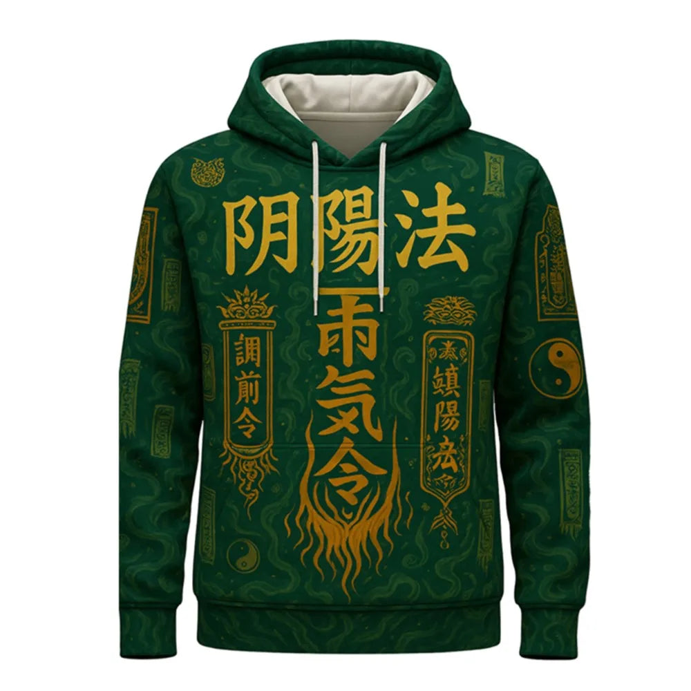 New 3D Printed Chinese Element Style Horror Printed Pattern Casual Hoodie Trendy Cool Top Pullover For Men And Women To Wear