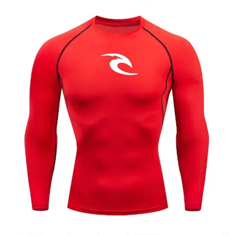 Men's Boxing Training Bottoming Long-sleeved Compression Shirt Outdoor Running Breathable Quick-drying Elastic T-shirt S-3XL