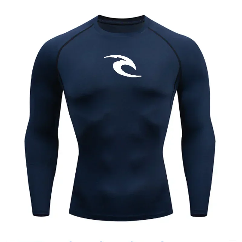 Men's Boxing Training Bottoming Long-sleeved Compression Shirt Outdoor Running Breathable Quick-drying Elastic T-shirt S-3XL