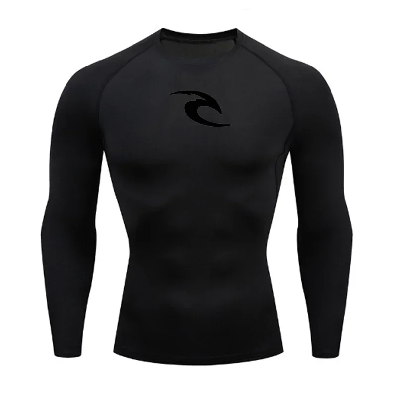 Men's Boxing Training Bottoming Long-sleeved Compression Shirt Outdoor Running Breathable Quick-drying Elastic T-shirt S-3XL