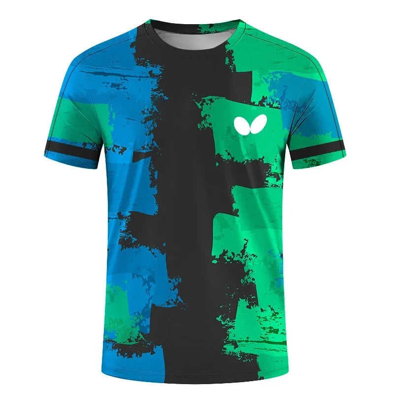 2025 Summer New Men's Round Neck Short Sleeve 3D T-Shirt Quick Dry Ball Dress Print Loose Breathable Comfortable Top