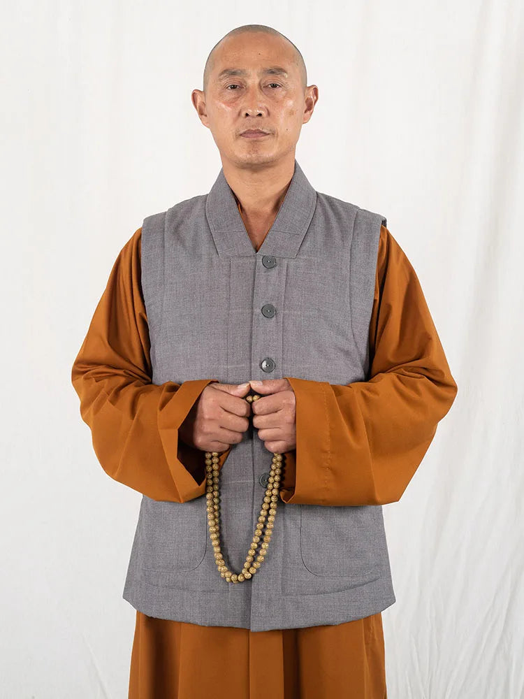 Winter Vest for Buddhist Robe Shaolin Kung Fu Uniform Meditation Suit Wushu Martial Arts Clothes for Men and Women