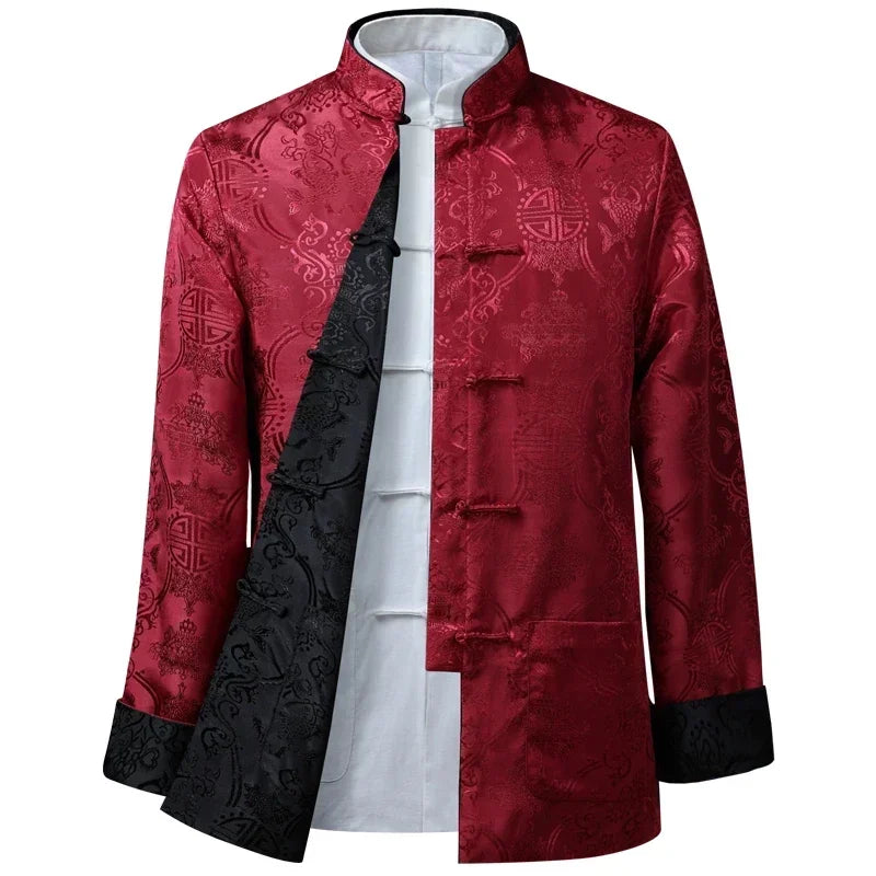 Men Chinese Dragon Shirt Kung Fu Coats China New Year Tang Suit Traditional Chinese Clothing For Men Jackets Hanfu Men Clothing