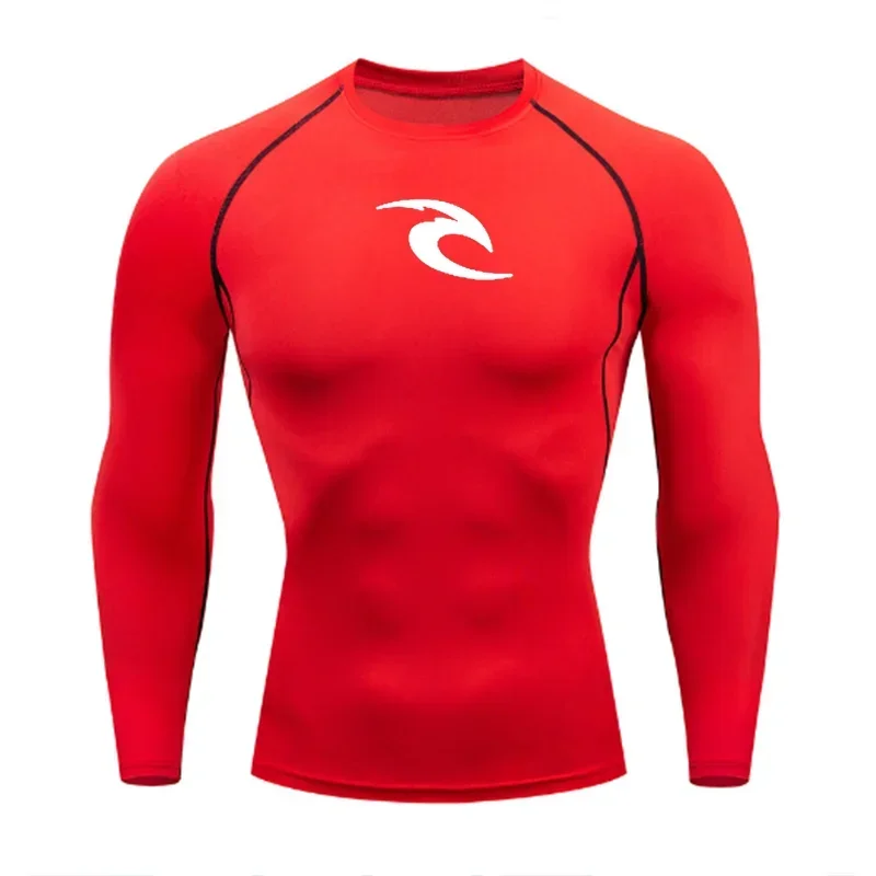 Men's Boxing Training Bottoming Long-sleeved Compression Shirt Outdoor Running Breathable Quick-drying Elastic T-shirt S-3XL