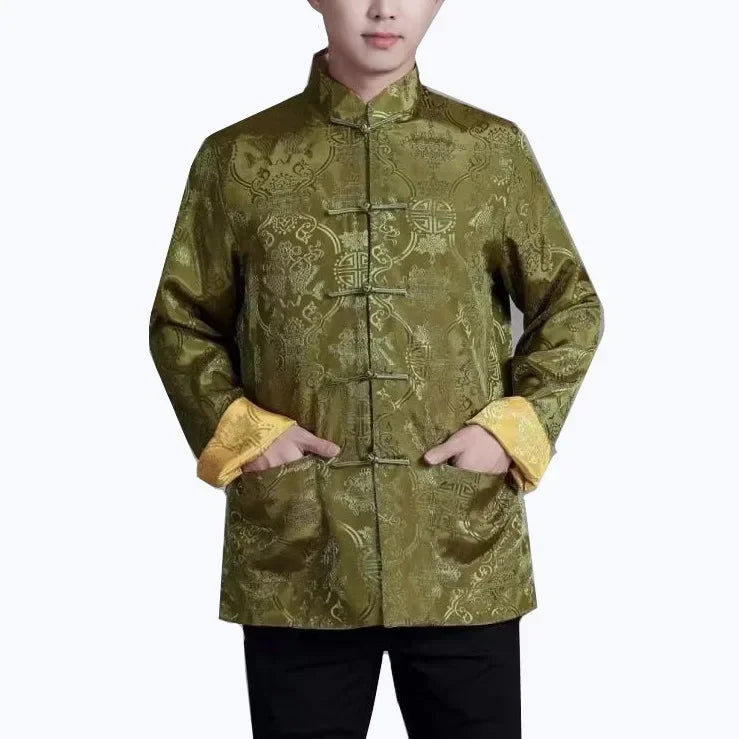 Men Chinese Dragon Shirt Kung Fu Coats China New Year Tang Suit Traditional Chinese Clothing For Men Jackets Hanfu Men Clothing