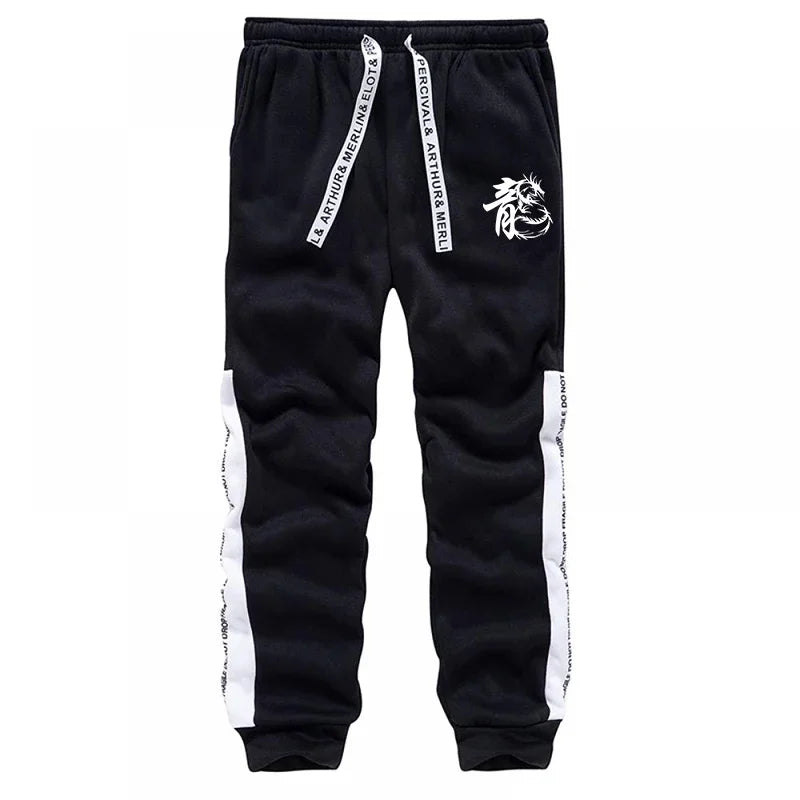 Chinese Dragon Printed Hoodie and Sweatpants High Quality Male Daily Casual Sports Hooded Sweatshirts Jogger Pants Men's Clothes