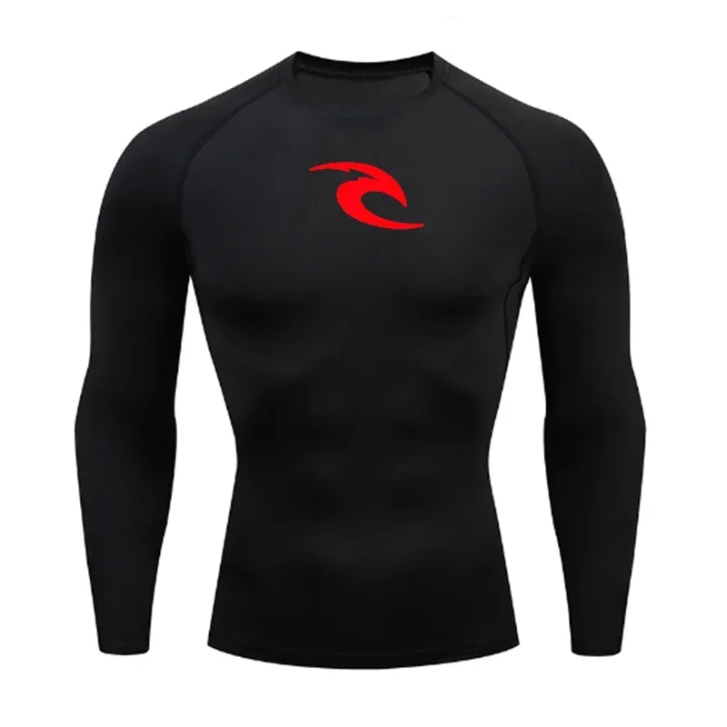 Men's Boxing Training Bottoming Long-sleeved Compression Shirt Outdoor Running Breathable Quick-drying Elastic T-shirt S-3XL