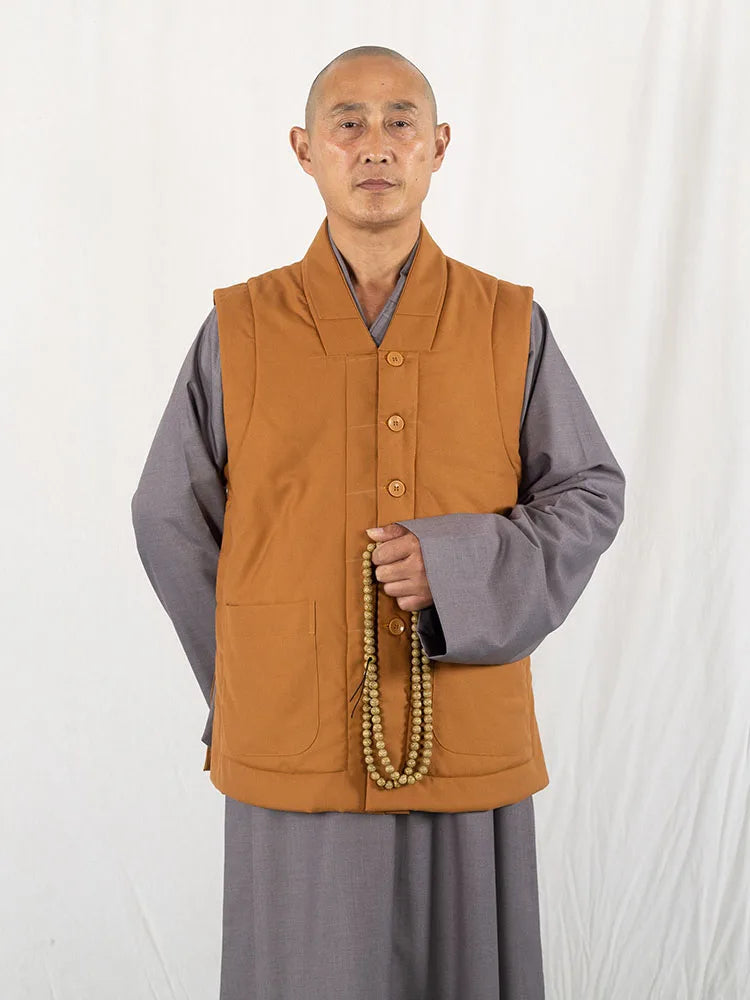 Winter Vest for Buddhist Robe Shaolin Kung Fu Uniform Meditation Suit Wushu Martial Arts Clothes for Men and Women