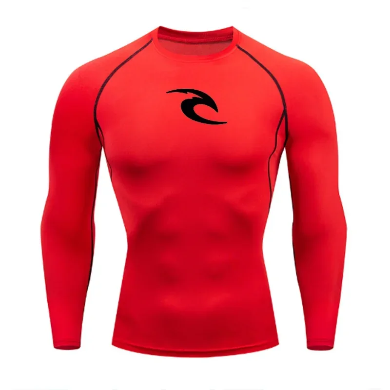 Men's Boxing Training Bottoming Long-sleeved Compression Shirt Outdoor Running Breathable Quick-drying Elastic T-shirt S-3XL