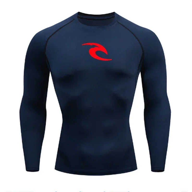 Men's Boxing Training Bottoming Long-sleeved Compression Shirt Outdoor Running Breathable Quick-drying Elastic T-shirt S-3XL