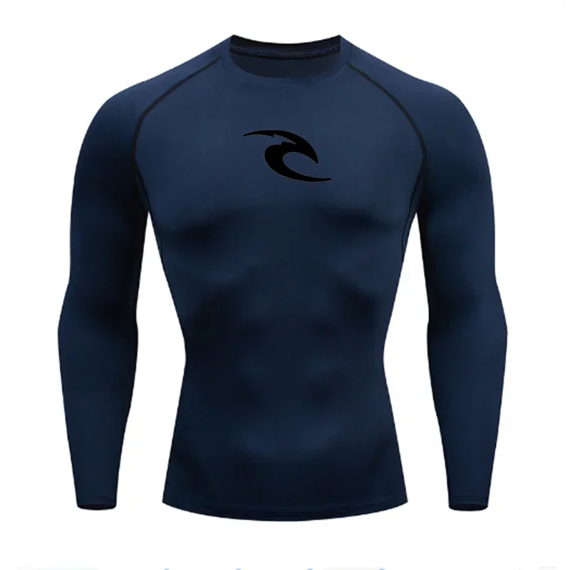 Men's Boxing Training Bottoming Long-sleeved Compression Shirt Outdoor Running Breathable Quick-drying Elastic T-shirt S-3XL