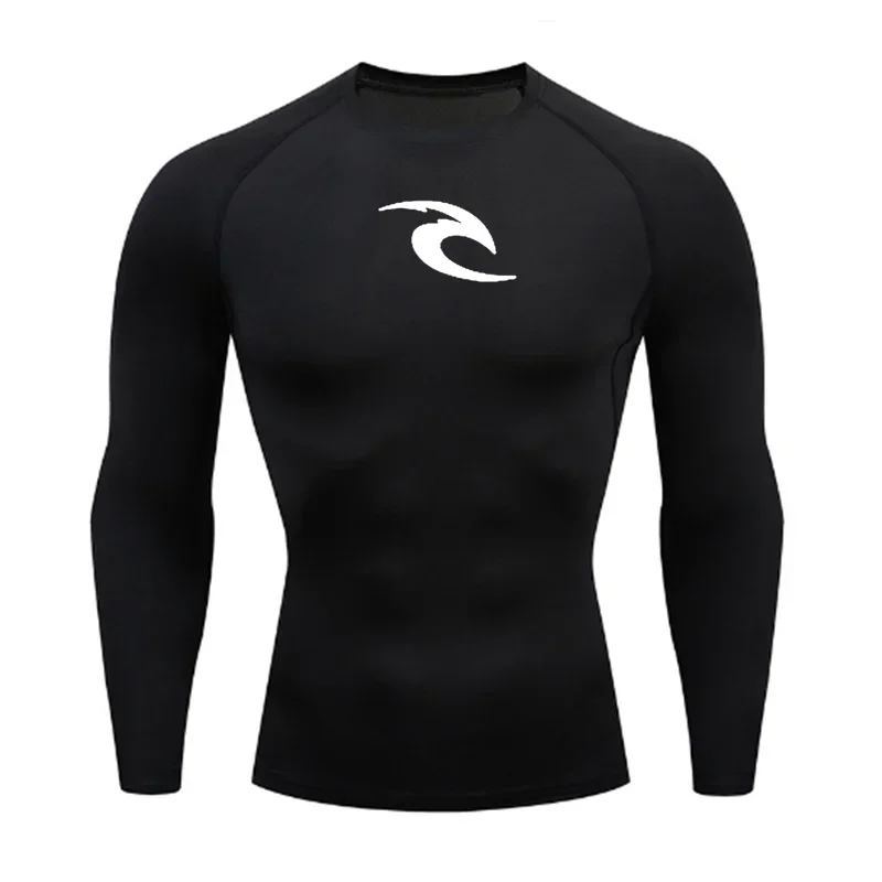 Men's Boxing Training Bottoming Long-sleeved Compression Shirt Outdoor Running Breathable Quick-drying Elastic T-shirt S-3XL