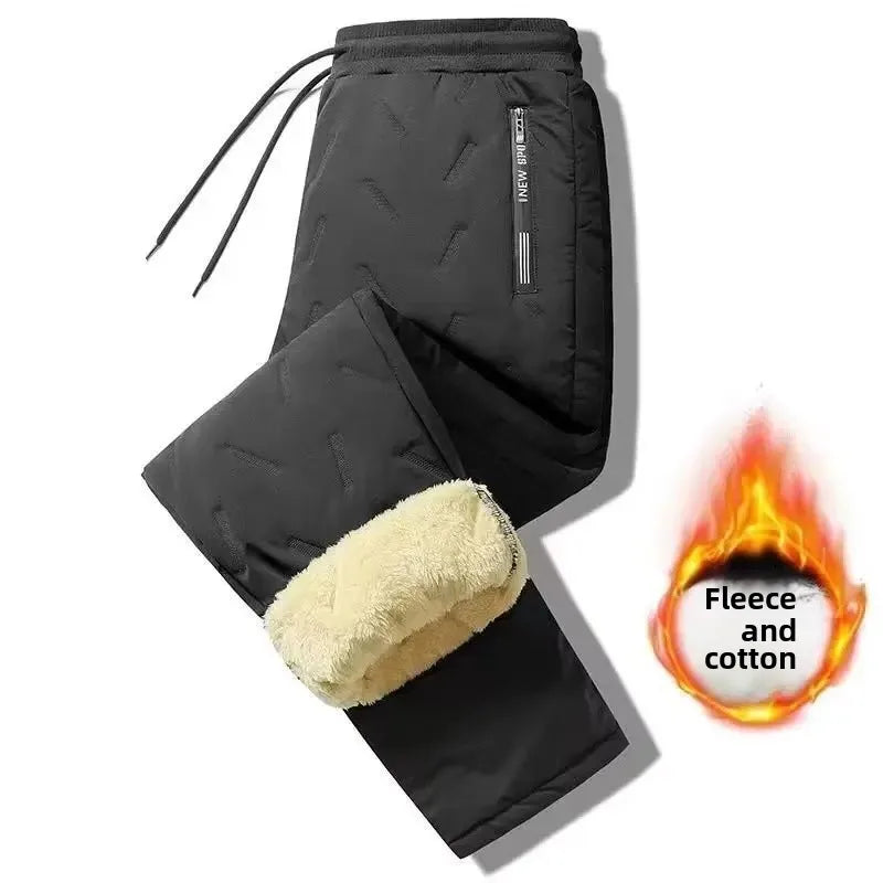 Lamb Velvet Fleece Lined Thickened Men's Cotton Jacket Winter Outerwear Warm Loose plus Size Dad Style Cotton Coat