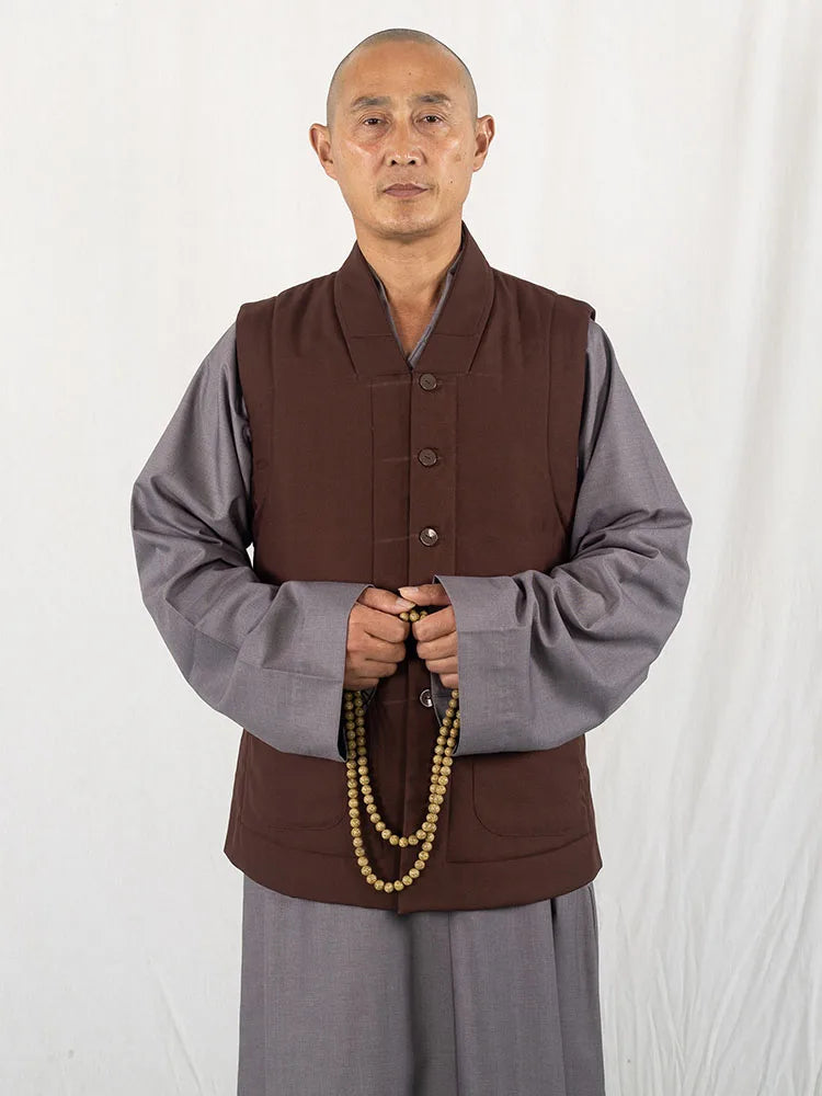 Winter Vest for Buddhist Robe Shaolin Kung Fu Uniform Meditation Suit Wushu Martial Arts Clothes for Men and Women