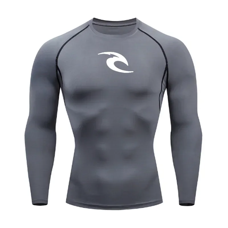 Men's Boxing Training Bottoming Long-sleeved Compression Shirt Outdoor Running Breathable Quick-drying Elastic T-shirt S-3XL